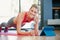 Putting fitness first. Portrait of a sporty young woman working out at home.