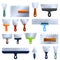 Putty knife icons set, cartoon style