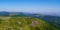 Puy de dome Volcano panorama chain in french summer day