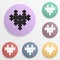 Puzzle badge color set icon. Simple glyph, flat vector of toys icons for ui and ux, website or mobile application