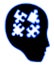 Puzzle brain face icon