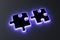 Puzzle business neon concept self illumination background