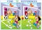 Puzzle children play football find differences