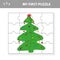 Puzzle Christmas Tree - vector illustration