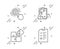 Puzzle, Cogwheel settings and Prescription drugs icons set. Interview sign. Vector