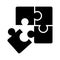 Puzzle compatible icon vector. Jigsaw agreement illustration. Cooperation solution logo.
