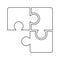 Puzzle compatible icon vector. Jigsaw agreement illustration. Cooperation solution logo.