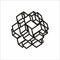 Puzzle cube groove volumetric 3d black white multifaceted geometric figure