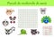 Puzzle de recherche de mots - Word search puzzle with pictures. Educational game for study French words. Kids activity worksheet