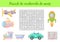 Puzzle de recherche de mots - Word search puzzle with pictures. Educational game for study French words. Kids activity worksheet