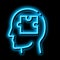 Puzzle Detail In Man Silhouette Mind neon glow icon illustration