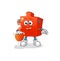 Puzzle dribble basketball character. cartoon mascot vector