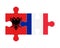 Puzzle of flags of Albania and France , vector