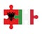 Puzzle of flags of Albania and Italy, vector