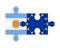 Puzzle of flags of Argentina and European Union, vector