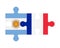 Puzzle of flags of Argentina and France, vector