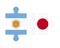 Puzzle of flags of Argentina and Japan, vector