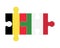 Puzzle of flags of Belgium and Italy, vector