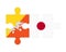 Puzzle of flags of Bhutan and Japan, vector