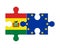 Puzzle of flags of Bolivia and European Union, vector