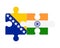 Puzzle of flags of Bosnia and Herzegovina and India, vector