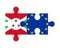 Puzzle of flags of Burundi and European Union, vector