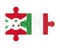 Puzzle of flags of Burundi and Italy, vector