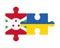 Puzzle of flags of Burundi and Ukraine, vector