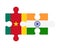 Puzzle of flags of Cameroon and India, vector