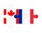 Puzzle of flags of Canada and France, vector