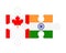 Puzzle of flags of Canada and India, vector