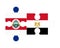 Puzzle of flags of Costa Rica and Egypt, vector