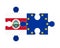 Puzzle of flags of Costa Rica and European Union, vector