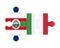 Puzzle of flags of Costa Rica and Italy, vector