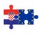 Puzzle of flags of Croatia and European Union, vector