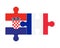 Puzzle of flags of Croatia and France , vector