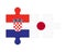 Puzzle of flags of Croatia and Japan, vector