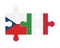 Puzzle of flags of Czech and Italy, vector