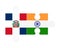 Puzzle of flags of Dominican Republic and India, vector