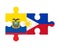 Puzzle of flags of Ecuador and Philippines, vector