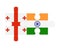 Puzzle of flags of Georgia and India, vector