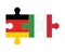 Puzzle of flags of Germany and Italy, vector