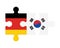 Puzzle of flags of Germany and South Korea, vector