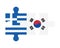 Puzzle of flags of Greece and South Korea, vector