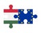 Puzzle of flags of Hungary and European Union, vector