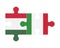 Puzzle of flags of Hungary and Italy, vector