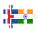 Puzzle of flags of Iceland and India, vector