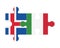 Puzzle of flags of Iceland and Italy, vector