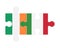 Puzzle of flags of Ireland and Italy, vector