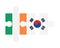 Puzzle of flags of Ireland and South Korea, vector